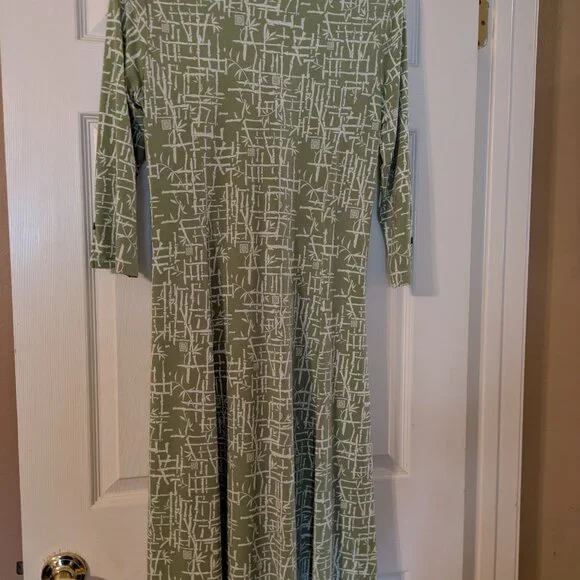 Vintage 90's Graff Wear Green Bamboo Dress by UM and Company - Picture 4 of 5